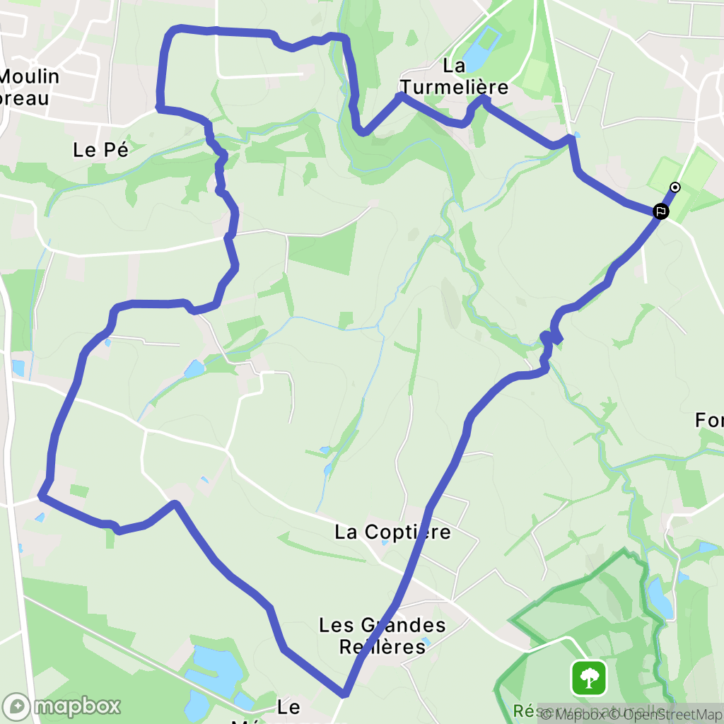 Orée d'Anjou : carte du parcours de randonnée - France