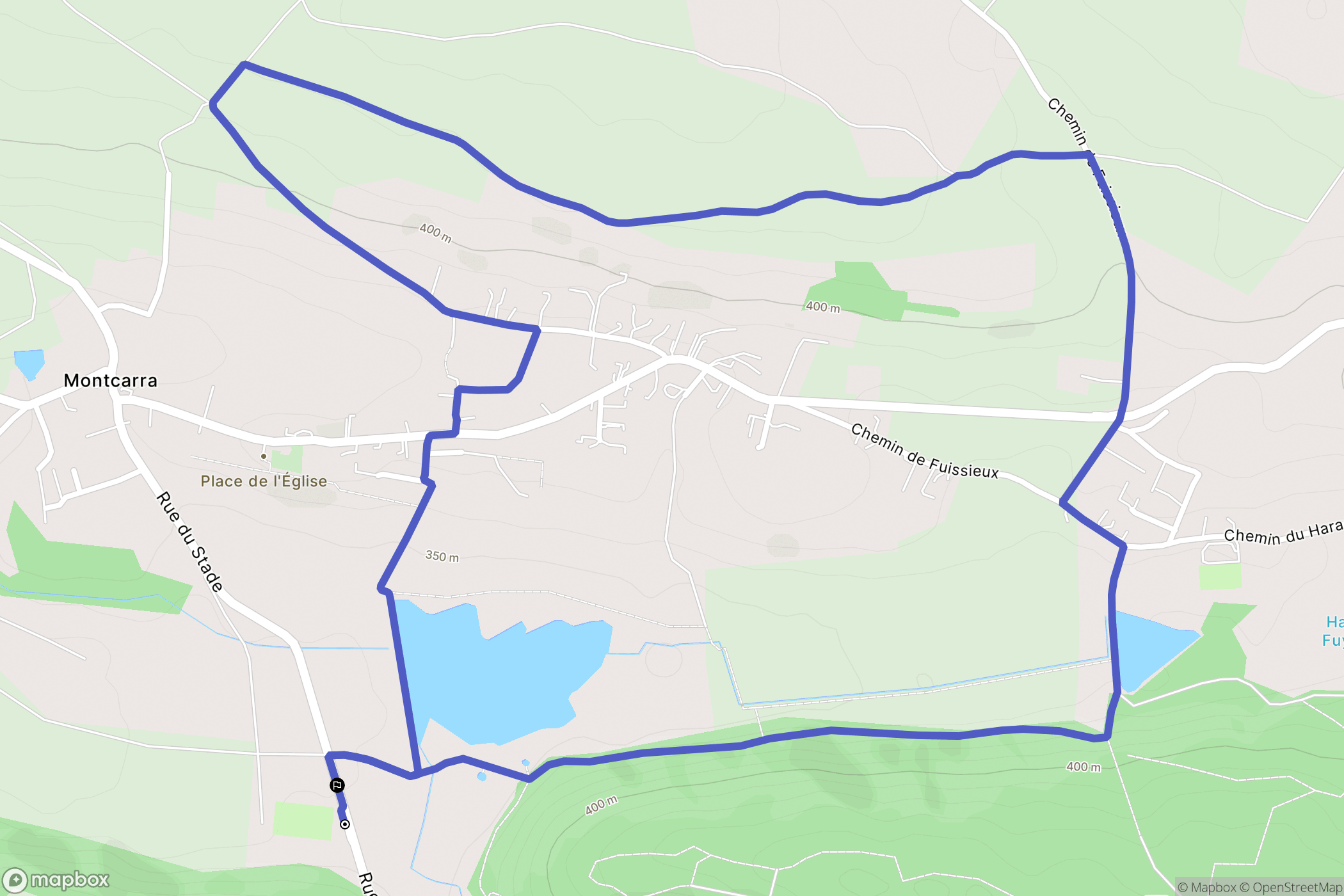 Montcarra : carte du parcours de randonnée - France