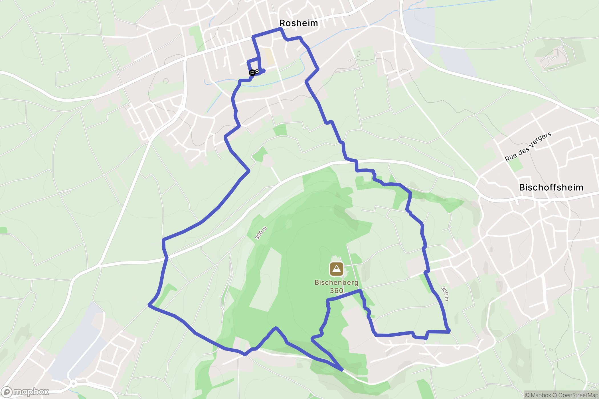 Rosheim : carte du parcours de randonnée - France