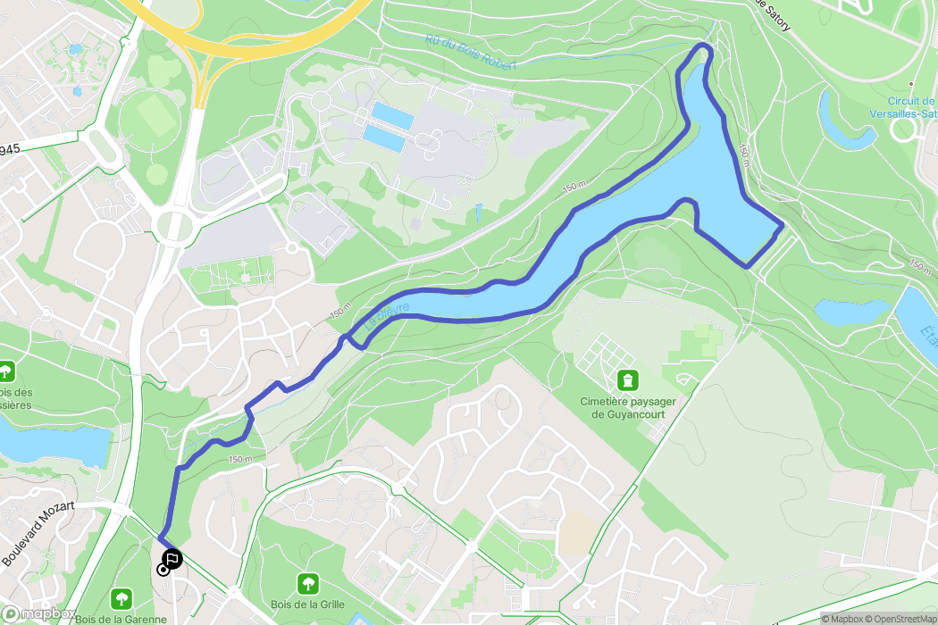Guyancourt : carte du parcours de randonnée - France