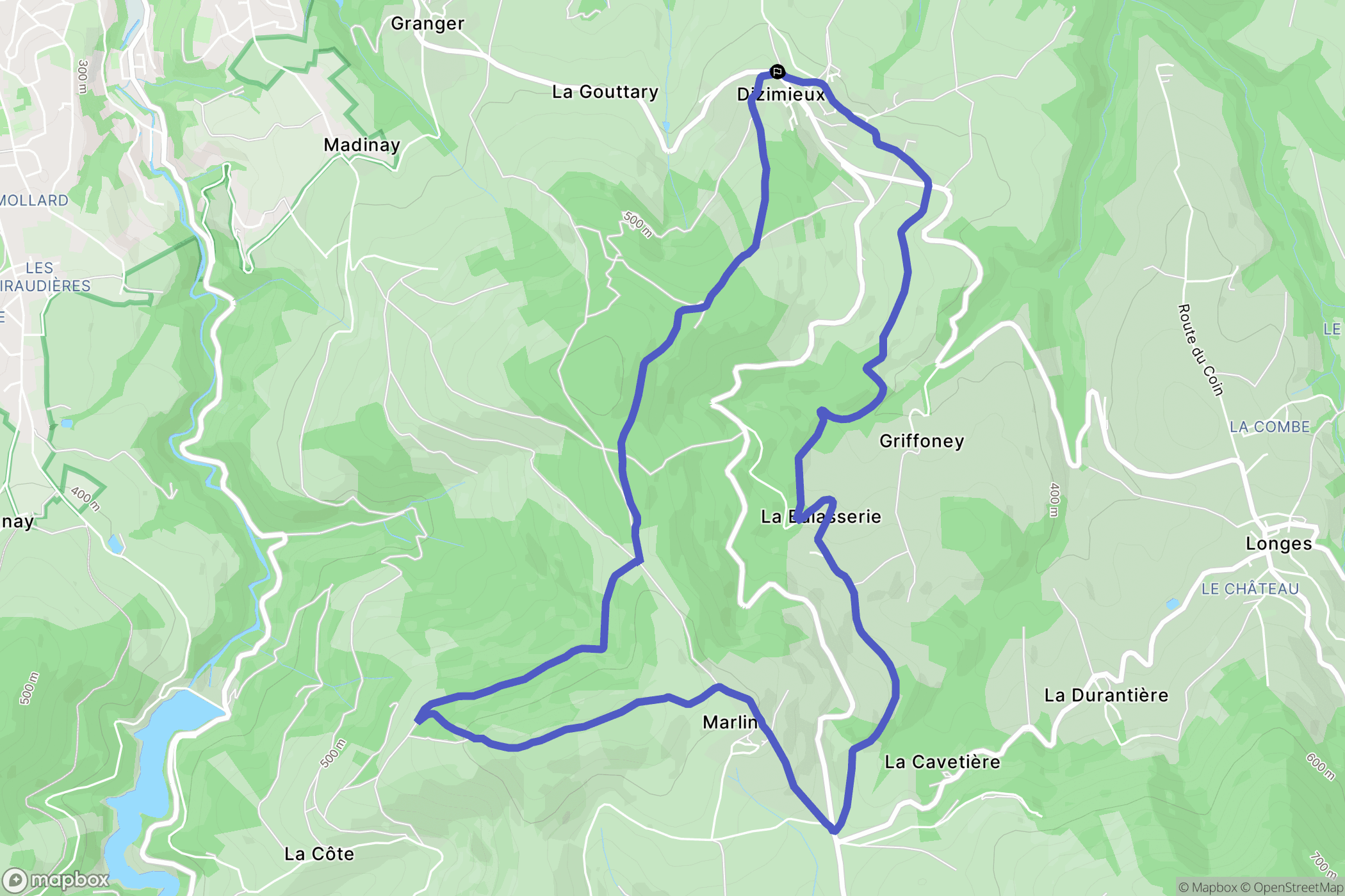 Longes : carte du parcours de randonnée - France