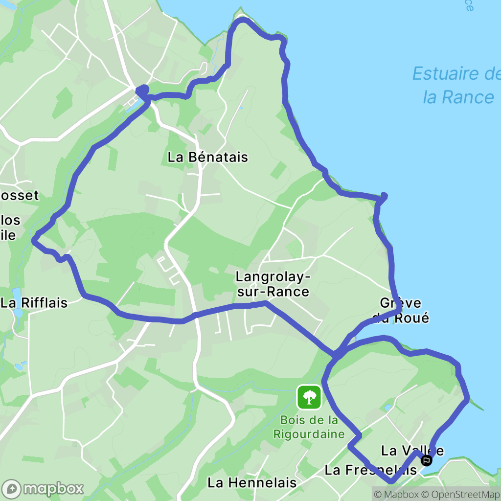 Plouër-sur-Rance : carte du parcours de randonnée - France
