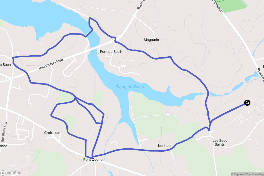 Erdeven : carte du parcours de randonnée - France