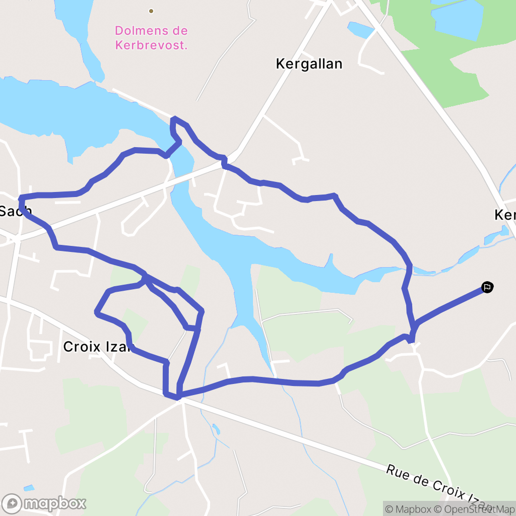 Erdeven : carte du parcours de randonnée - France