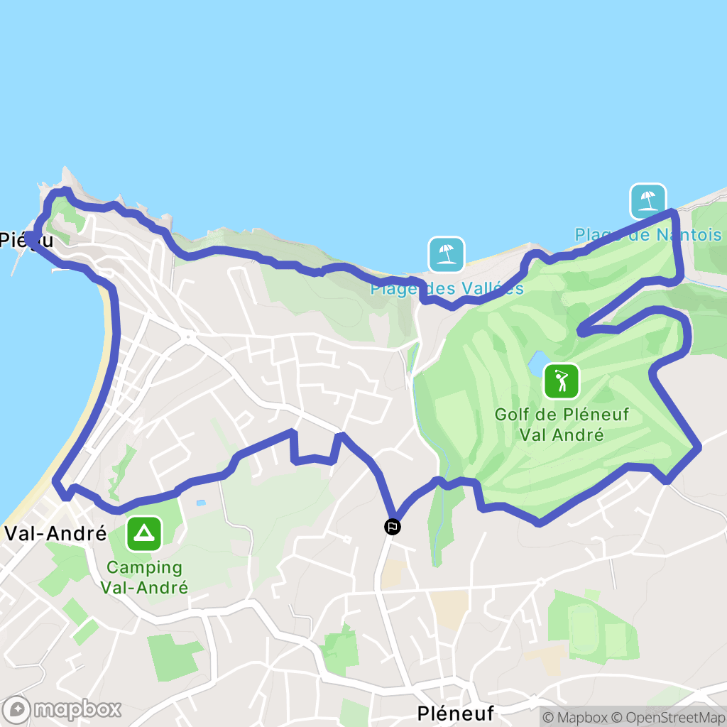 Pléneuf-Val-André : carte du parcours de randonnée - France