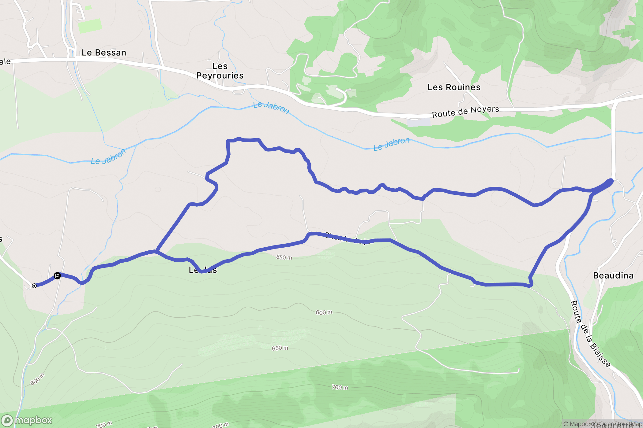 Noyers-sur-Jabron : carte du parcours de randonnée - France
