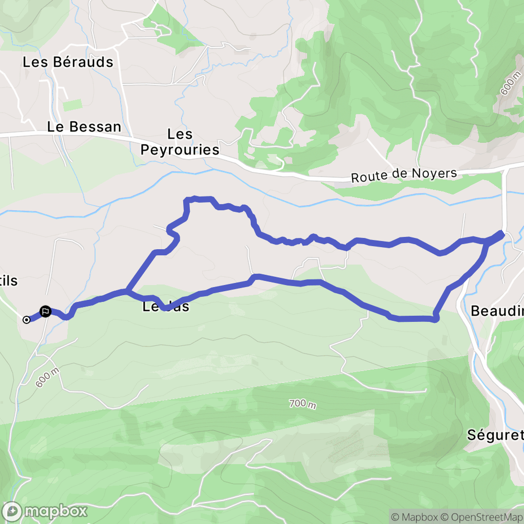 Noyers-sur-Jabron : carte du parcours de randonnée - France