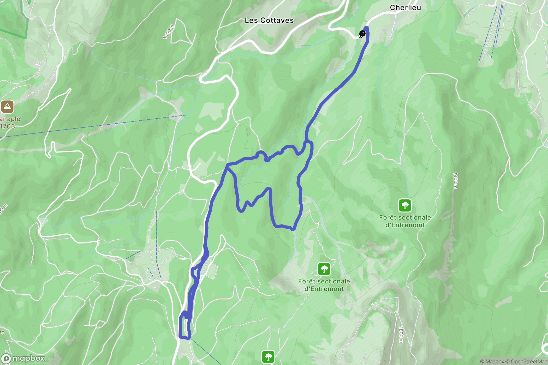 Saint-Pierre-de-Chartreuse : carte du parcours de randonnée - France