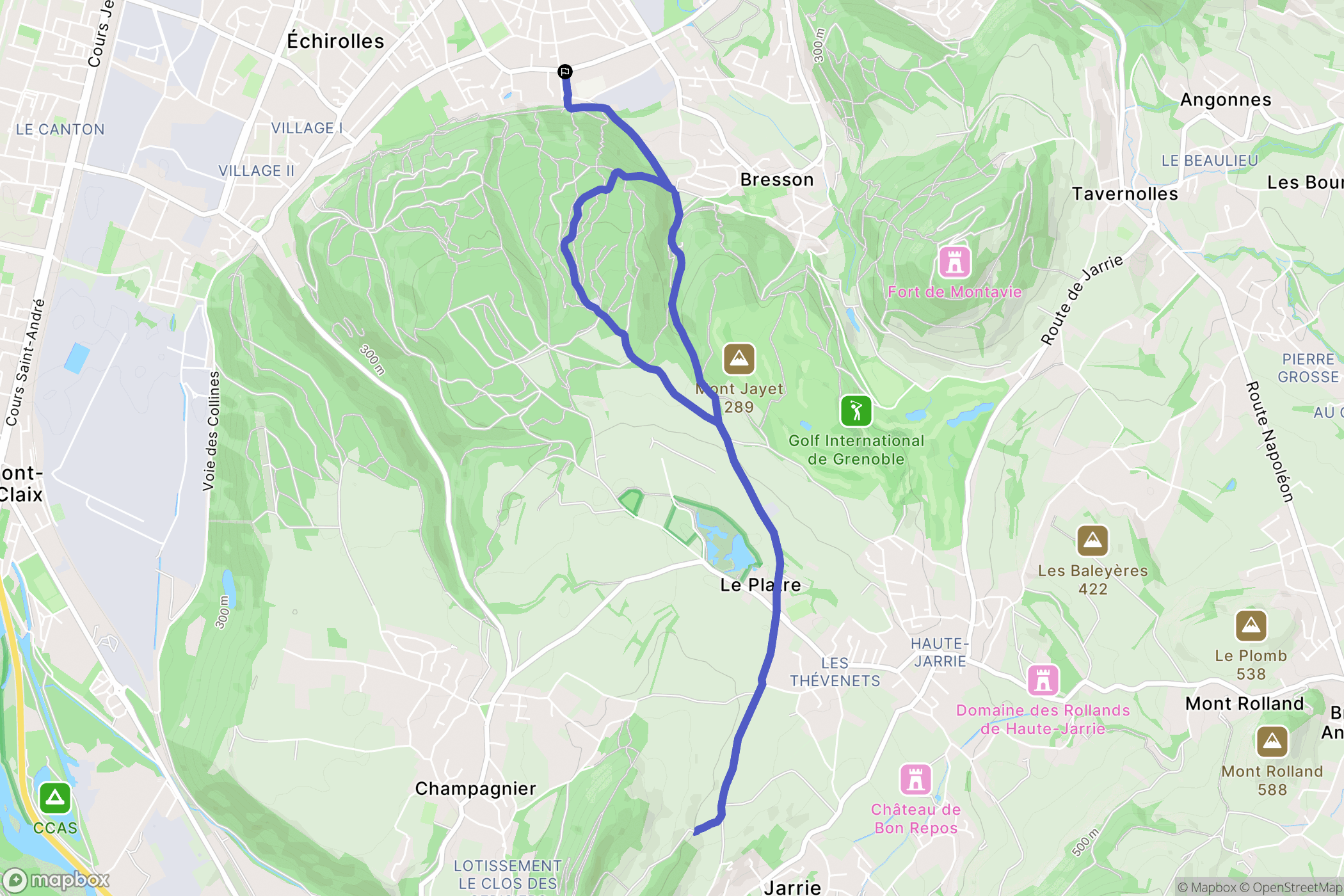 Bresson : carte du parcours de randonnée - France