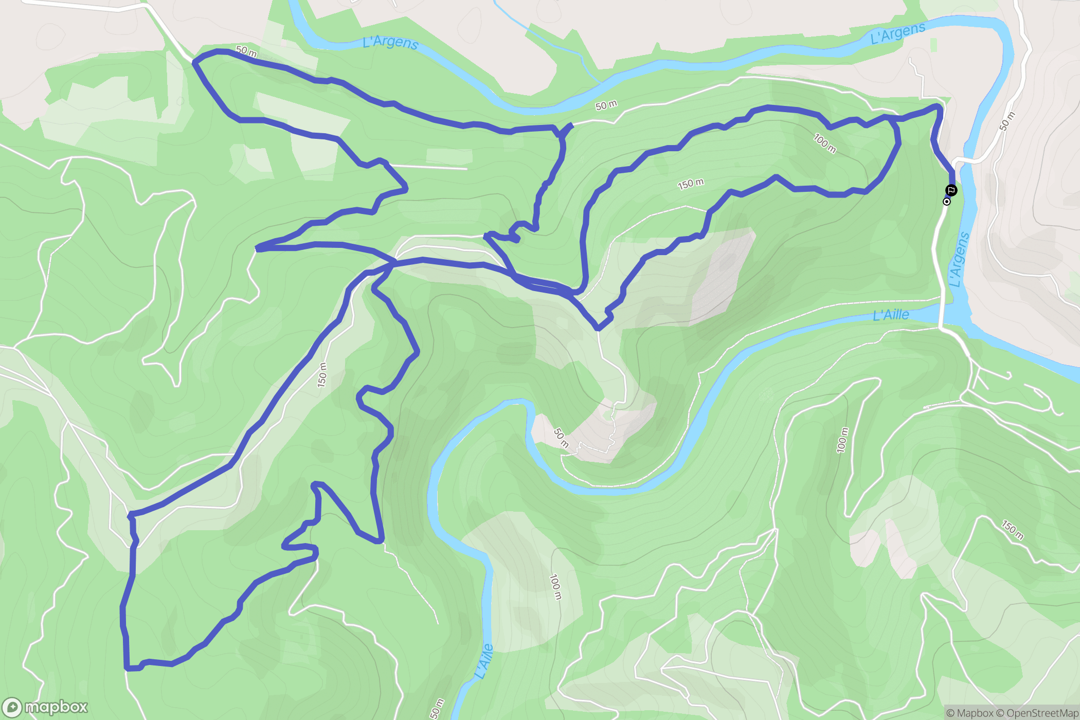 Les Arcs : carte du parcours de randonnée - France