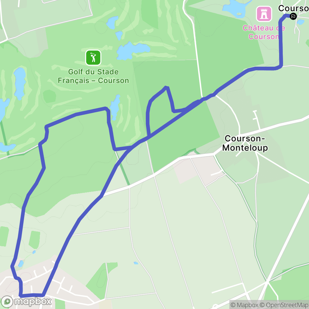 Courson-Monteloup : carte du parcours de randonnée - France