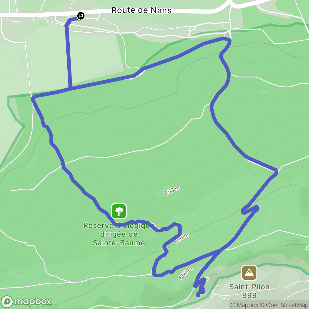 Plan-d'Aups-Sainte-Baume : carte du parcours de randonnée - France