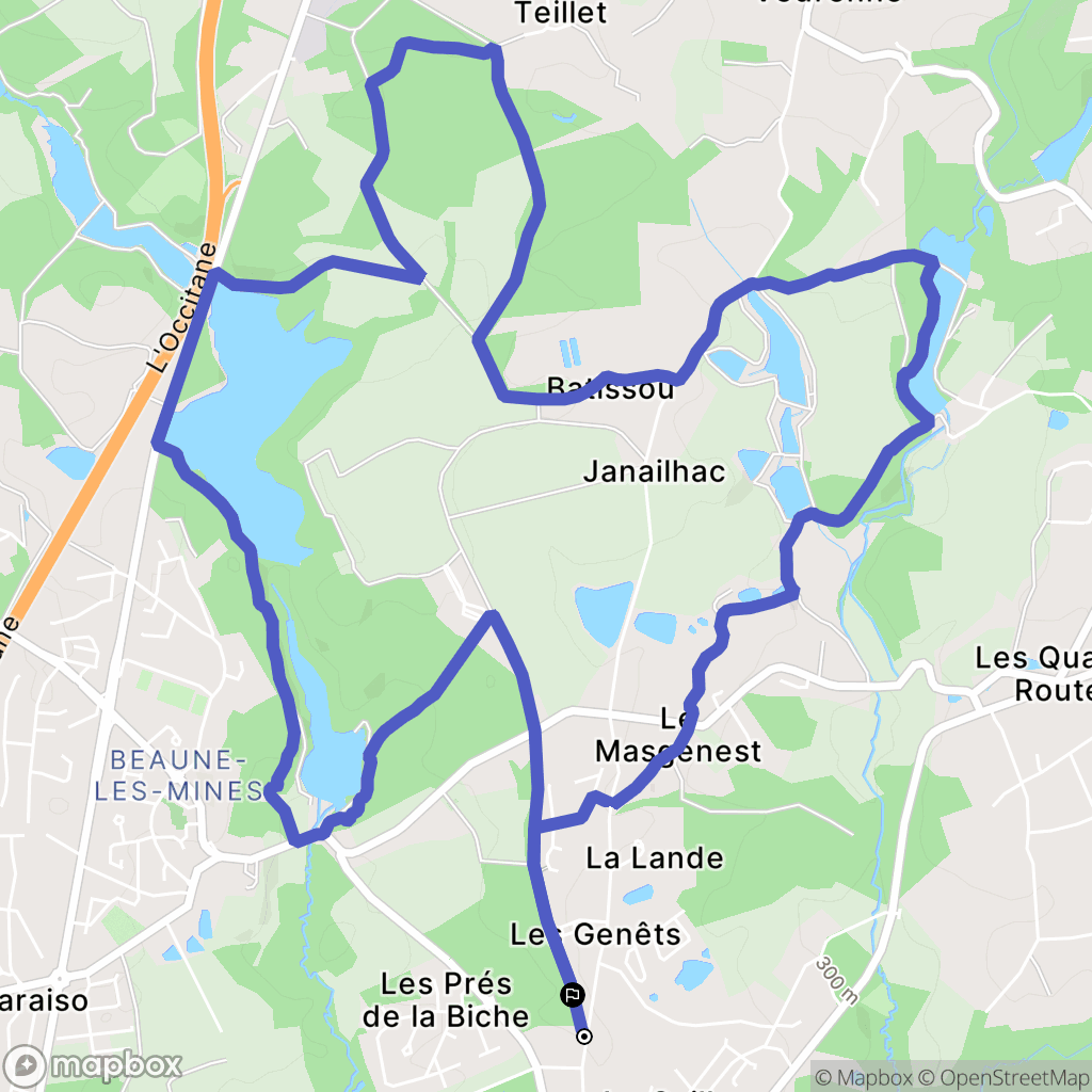 Rilhac-Rancon : carte du parcours de randonnée - France