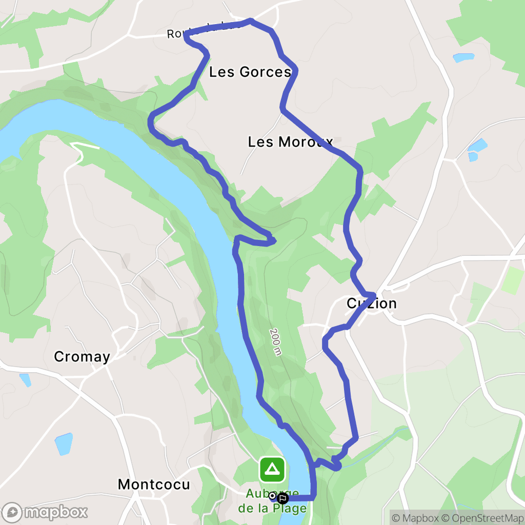 Cuzion : carte du parcours de randonnée - France