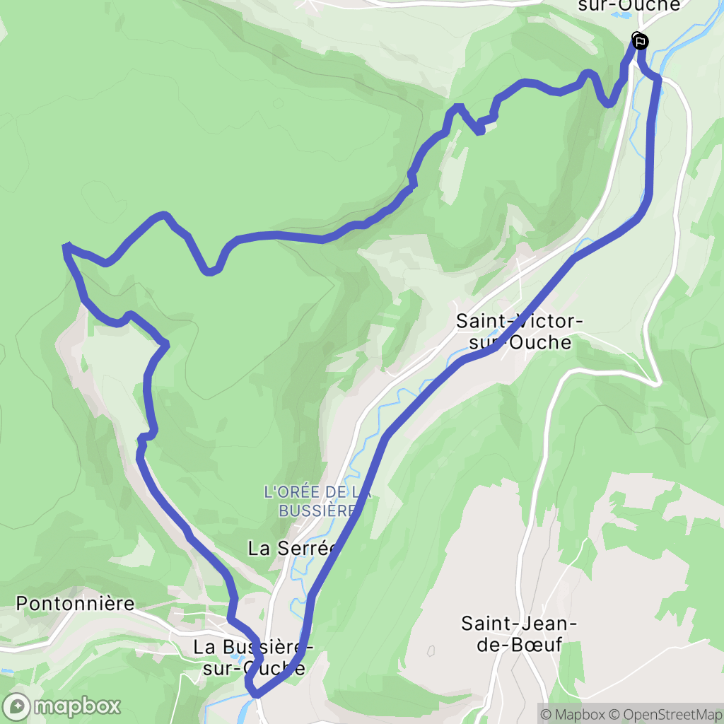 Barbirey-sur-Ouche : carte du parcours de randonnée - France