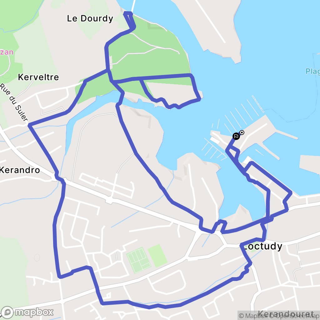 Loctudy : carte du parcours de randonnée - France