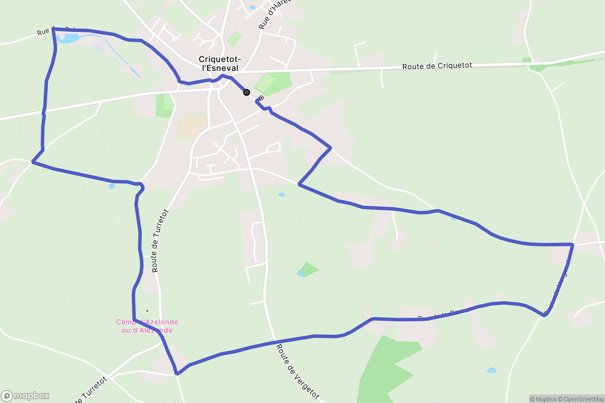 Criquetot-l'Esneval : carte du parcours de randonnée - France