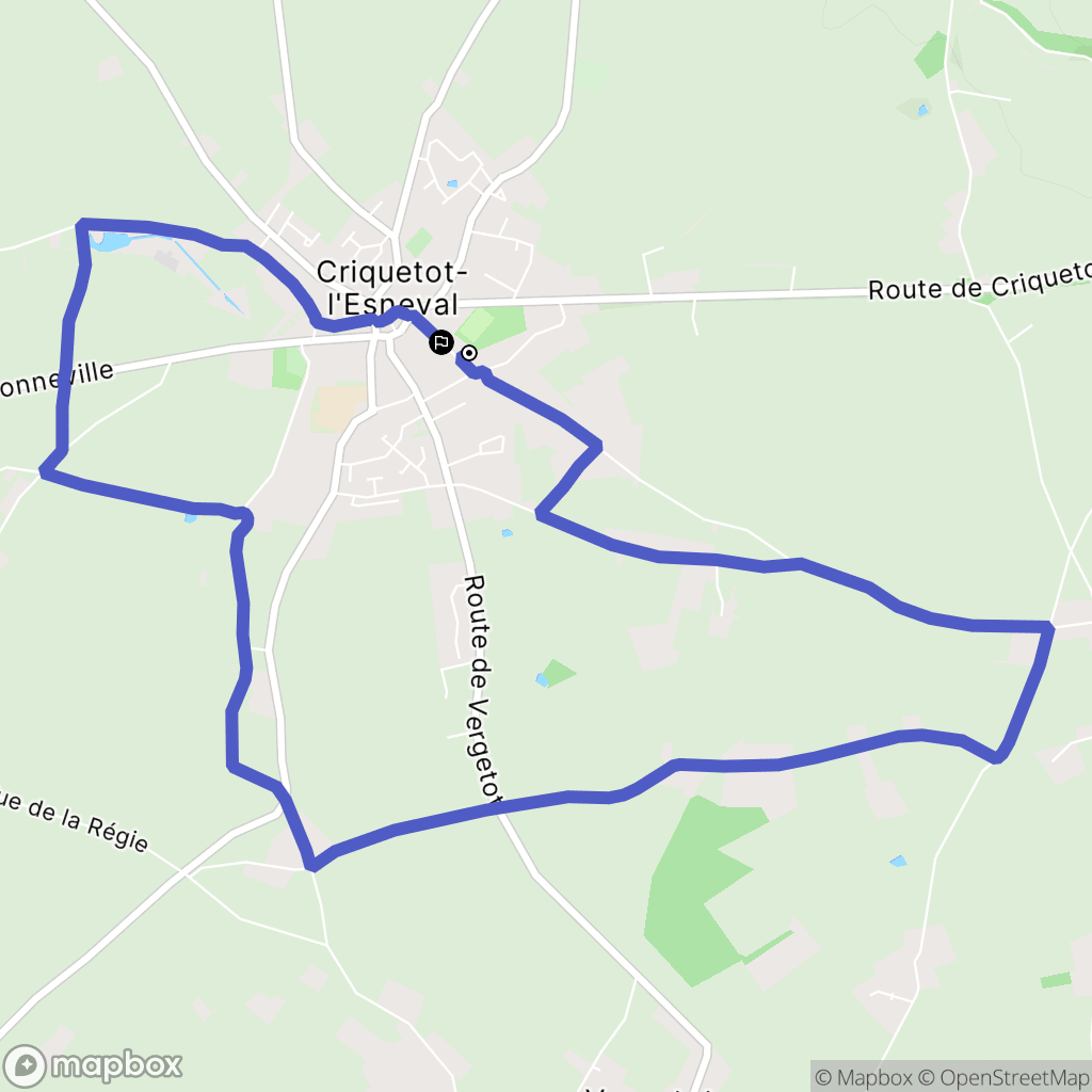 Criquetot-l'Esneval : carte du parcours de randonnée - France