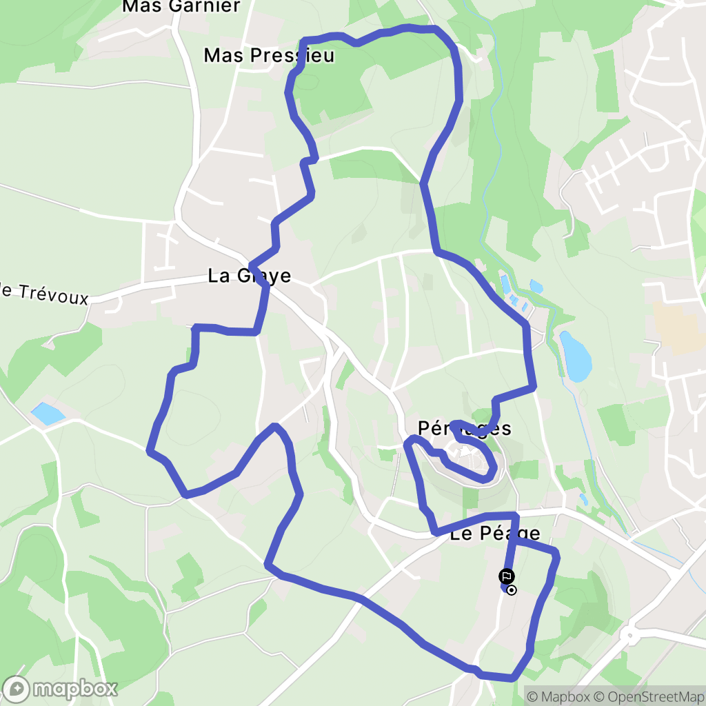 Pérouges : carte du parcours de randonnée - France