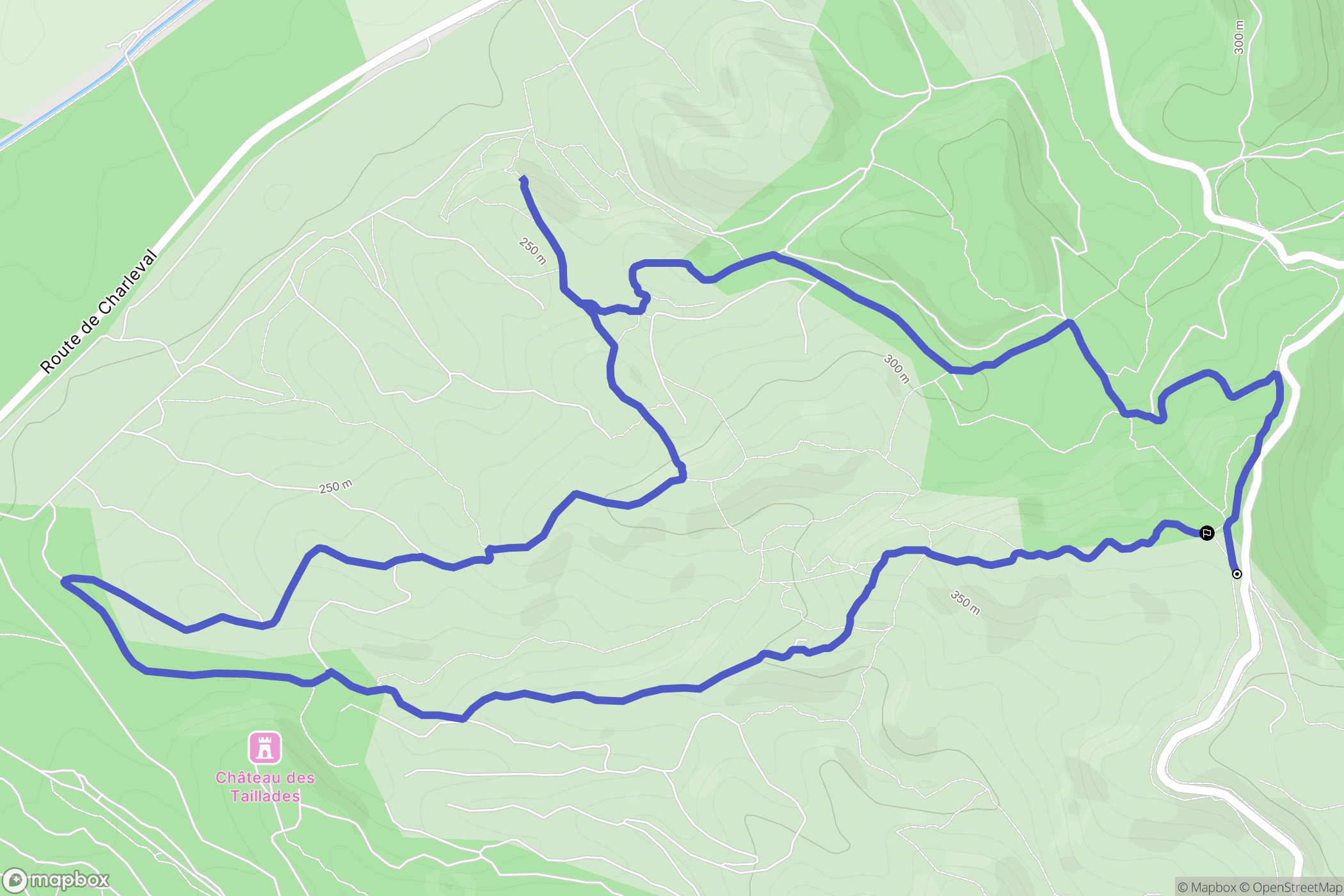 Lambesc : carte du parcours de randonnée - France