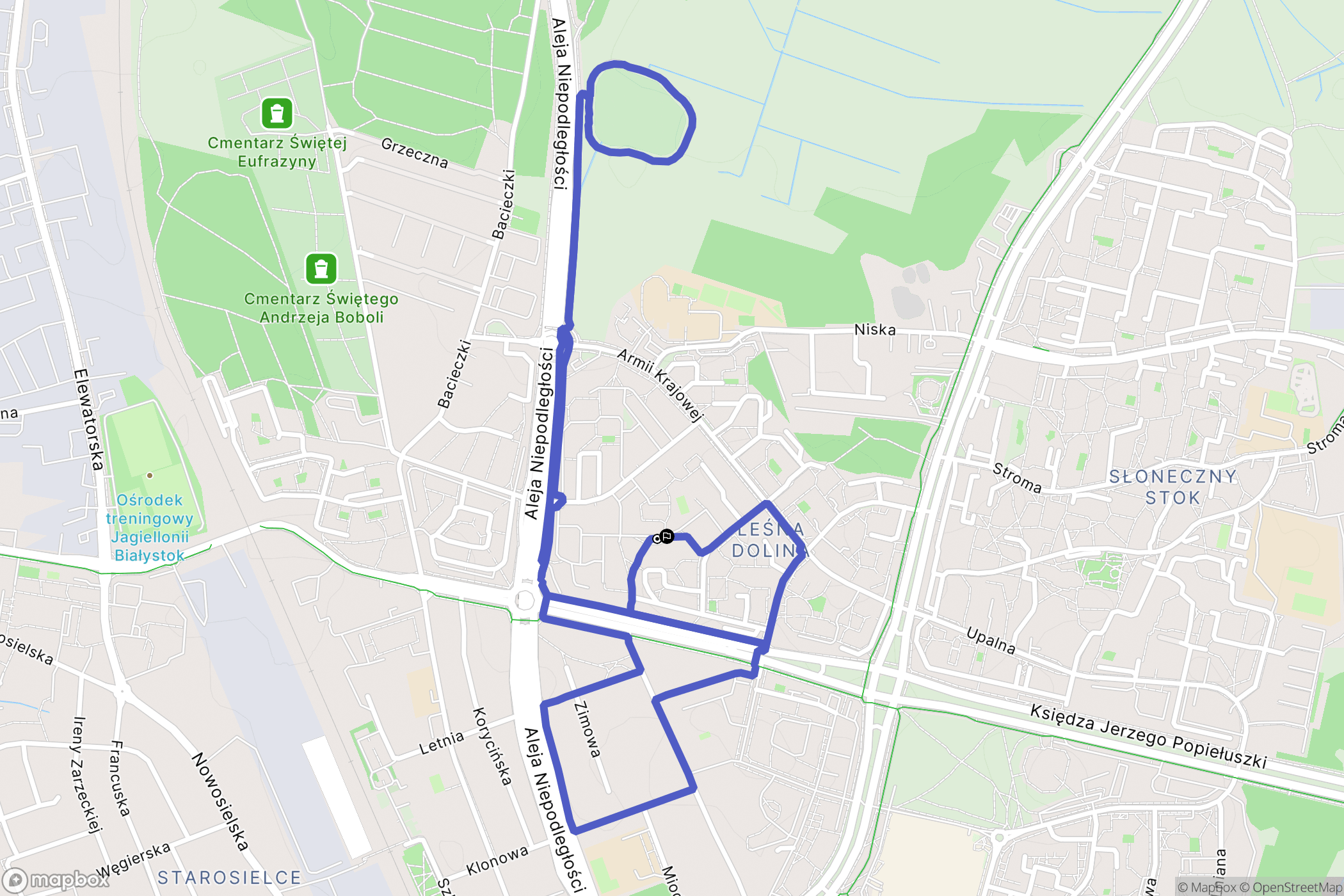Białystok: mapa trasy - Poland