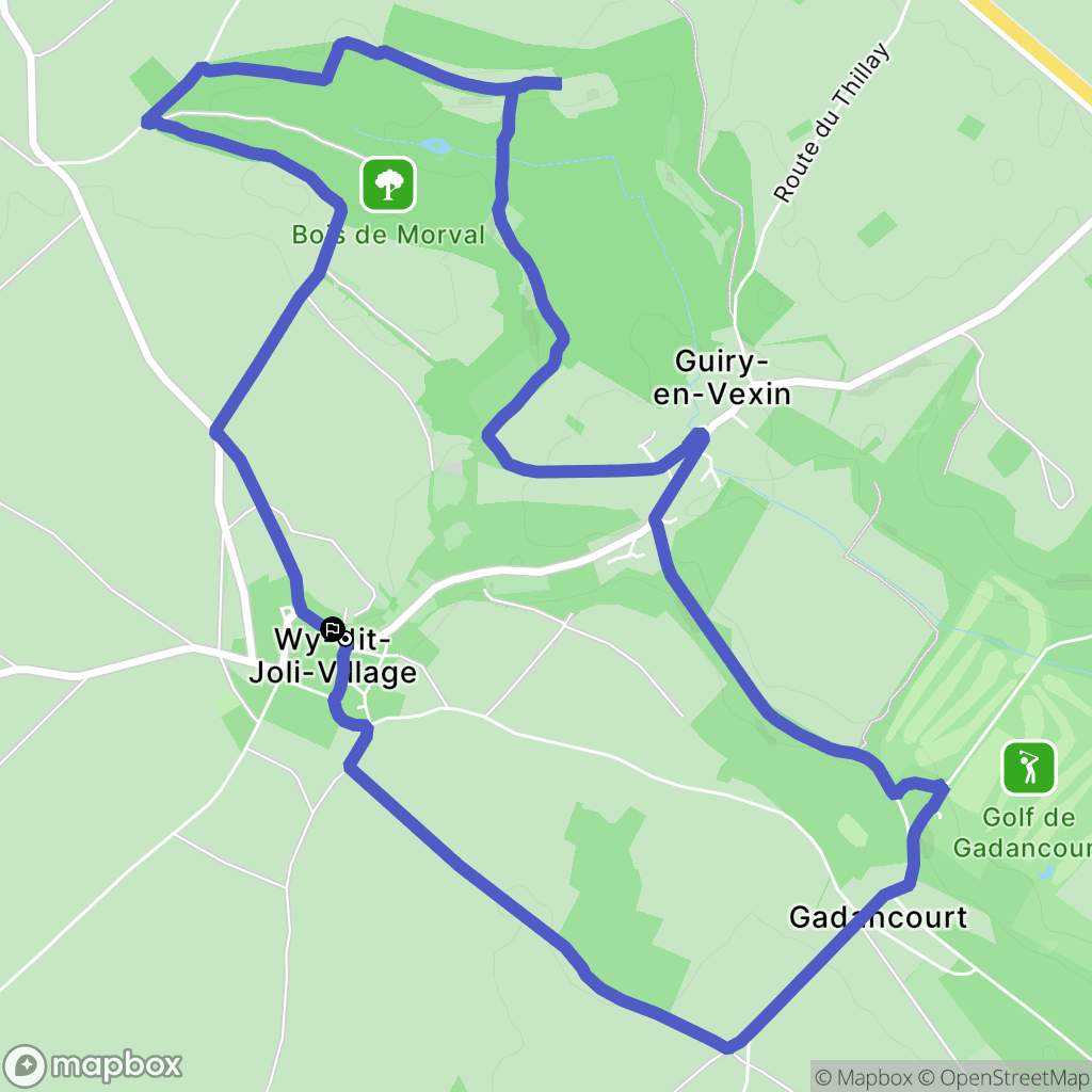 Wy-dit-Joli-Village : carte du parcours de randonnée - France
