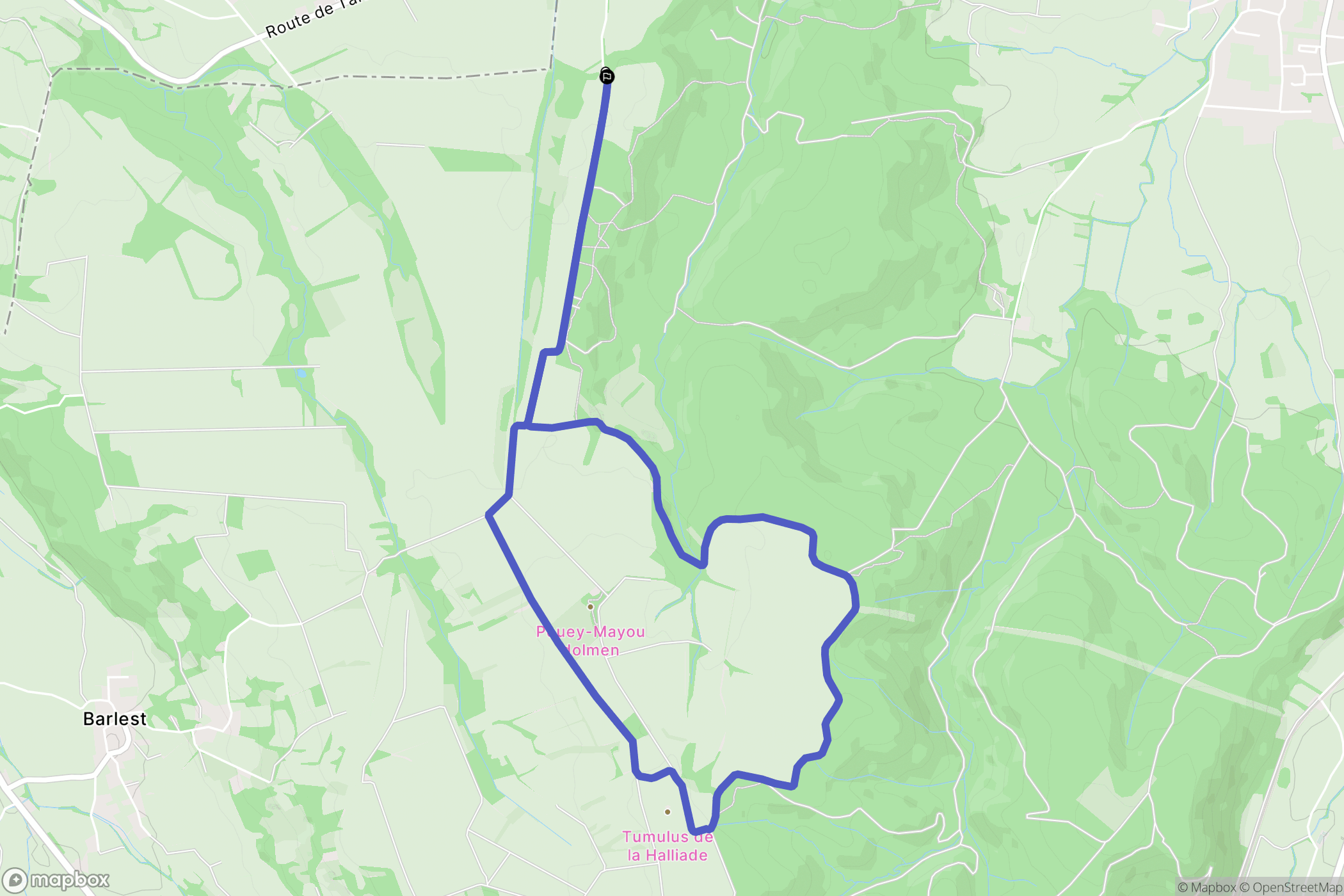 Ossun : carte du parcours de randonnée - France