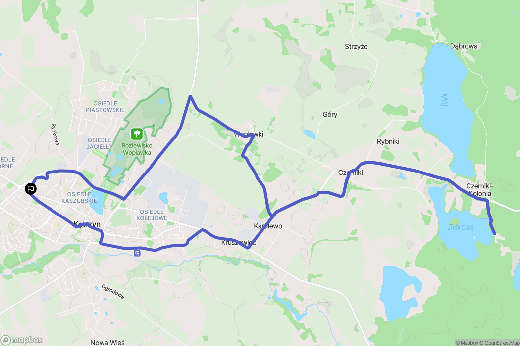 Kętrzyn: mapa trasy - Poland