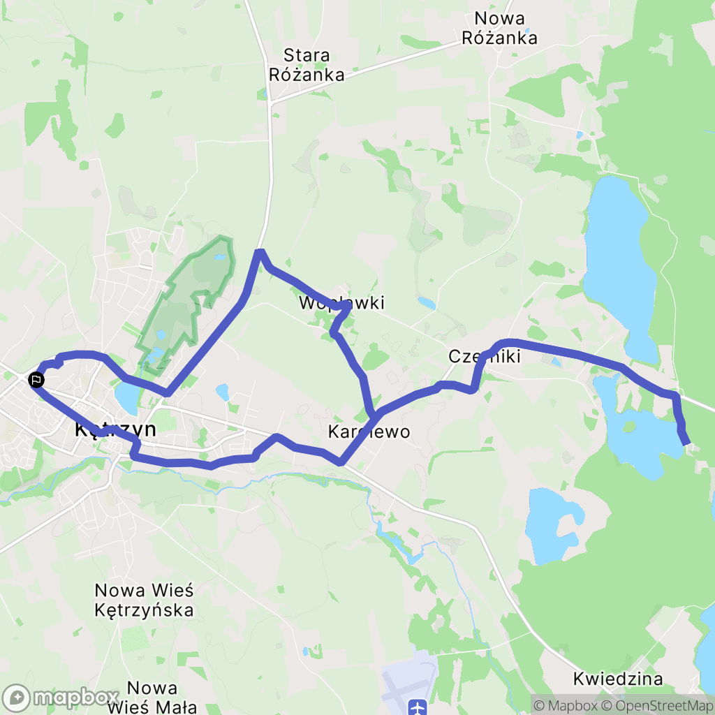Kętrzyn: mapa trasy - Poland