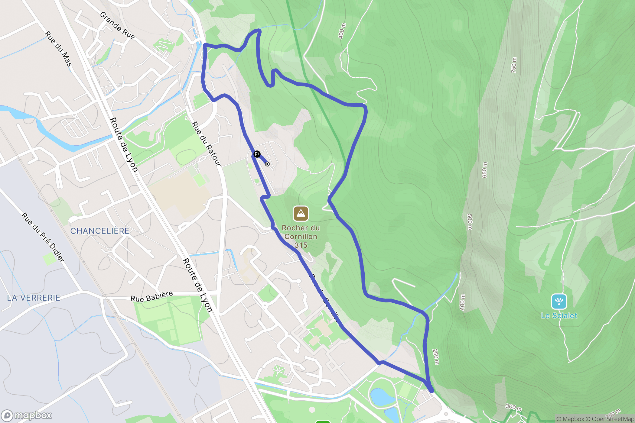 Fontanil-Cornillon : carte du parcours de randonnée - France
