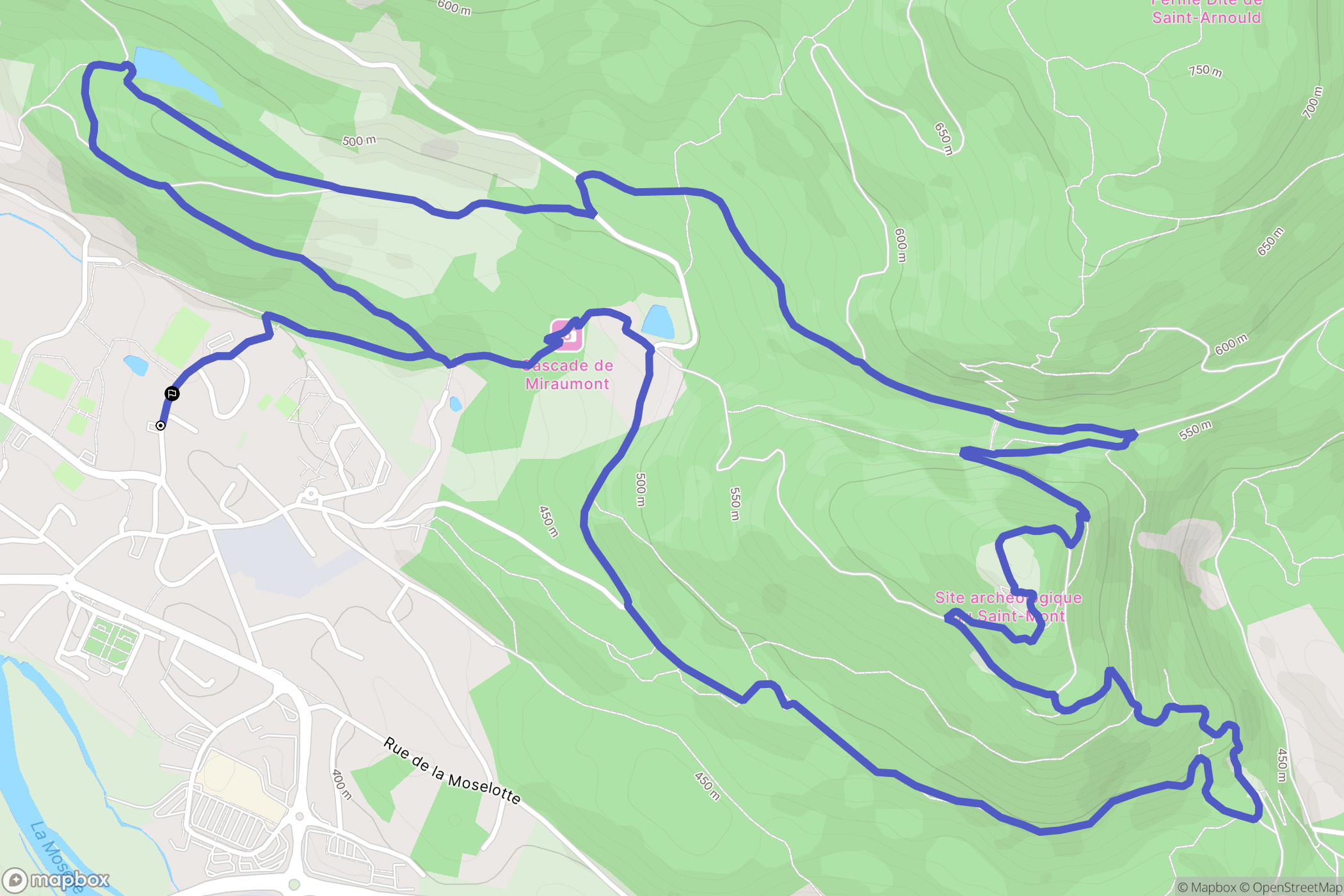 Saint-Étienne-lès-Remiremont : carte du parcours de randonnée - France