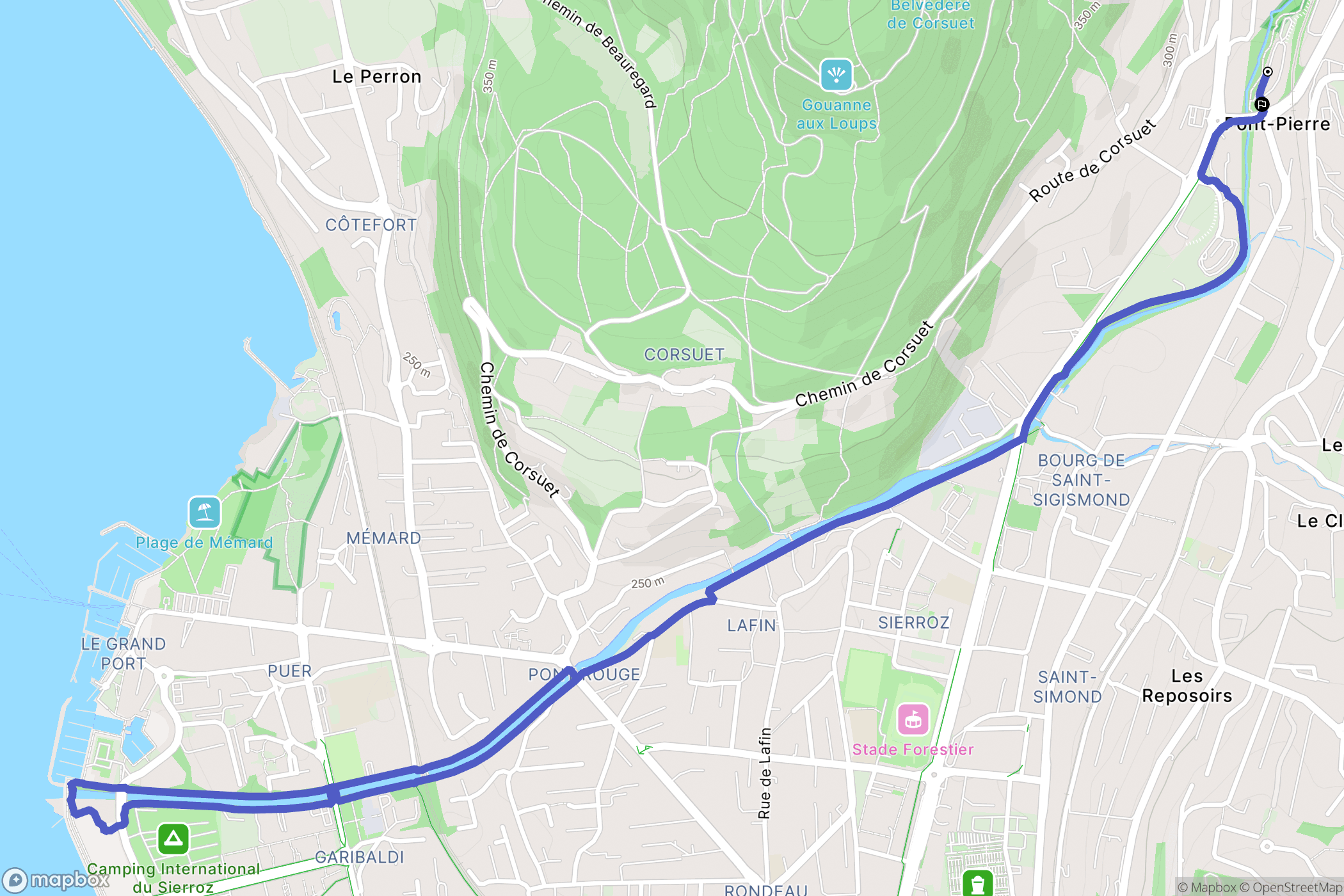 Grésy-sur-Aix : carte du parcours de randonnée - France