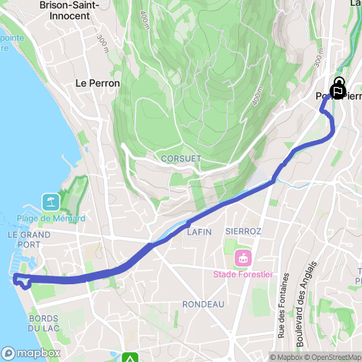 Grésy-sur-Aix : carte du parcours de randonnée - France