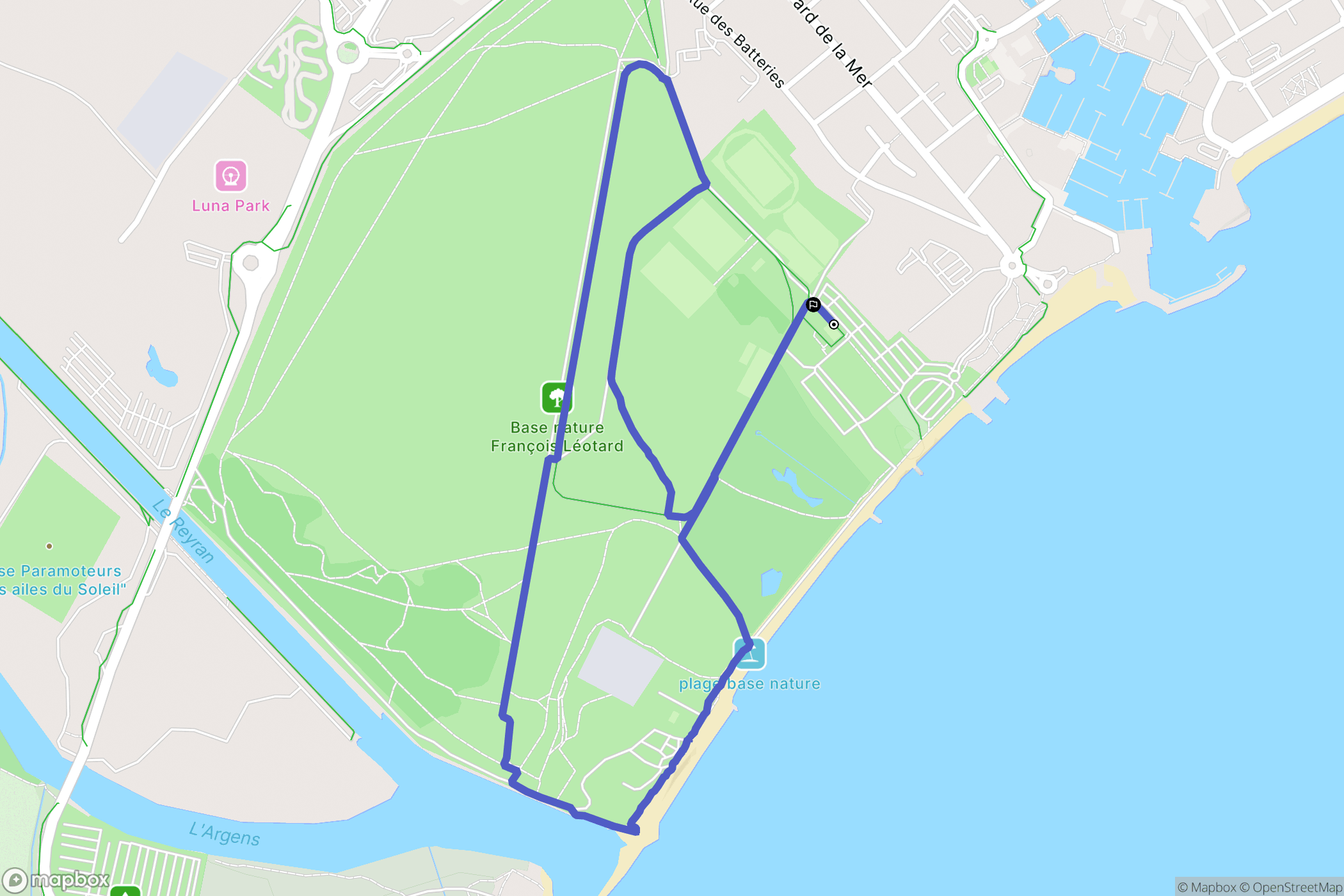 Fréjus : carte du parcours de randonnée - France