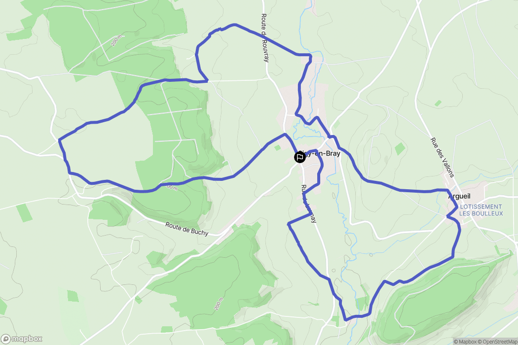Sigy-en-Bray : carte du parcours de randonnée - France