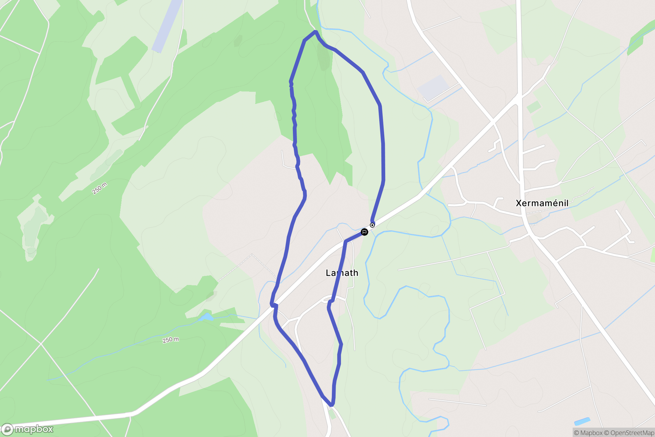 Lamath : carte du parcours de randonnée - France