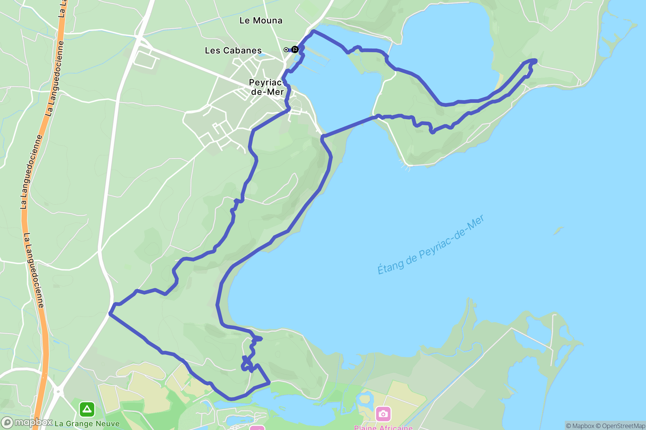 Peyriac-de-Mer : carte du parcours de randonnée - France