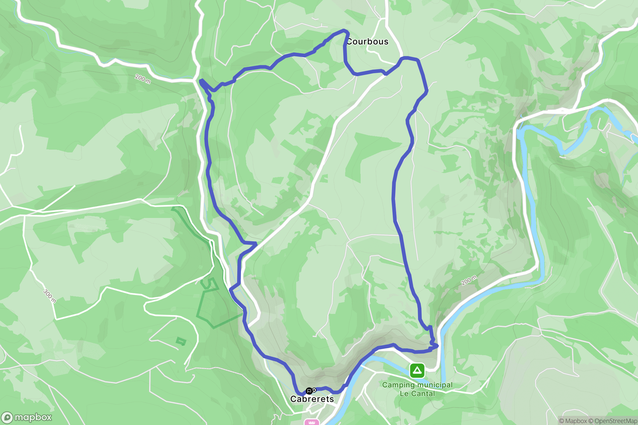 Cabrerets : carte du parcours de randonnée - France