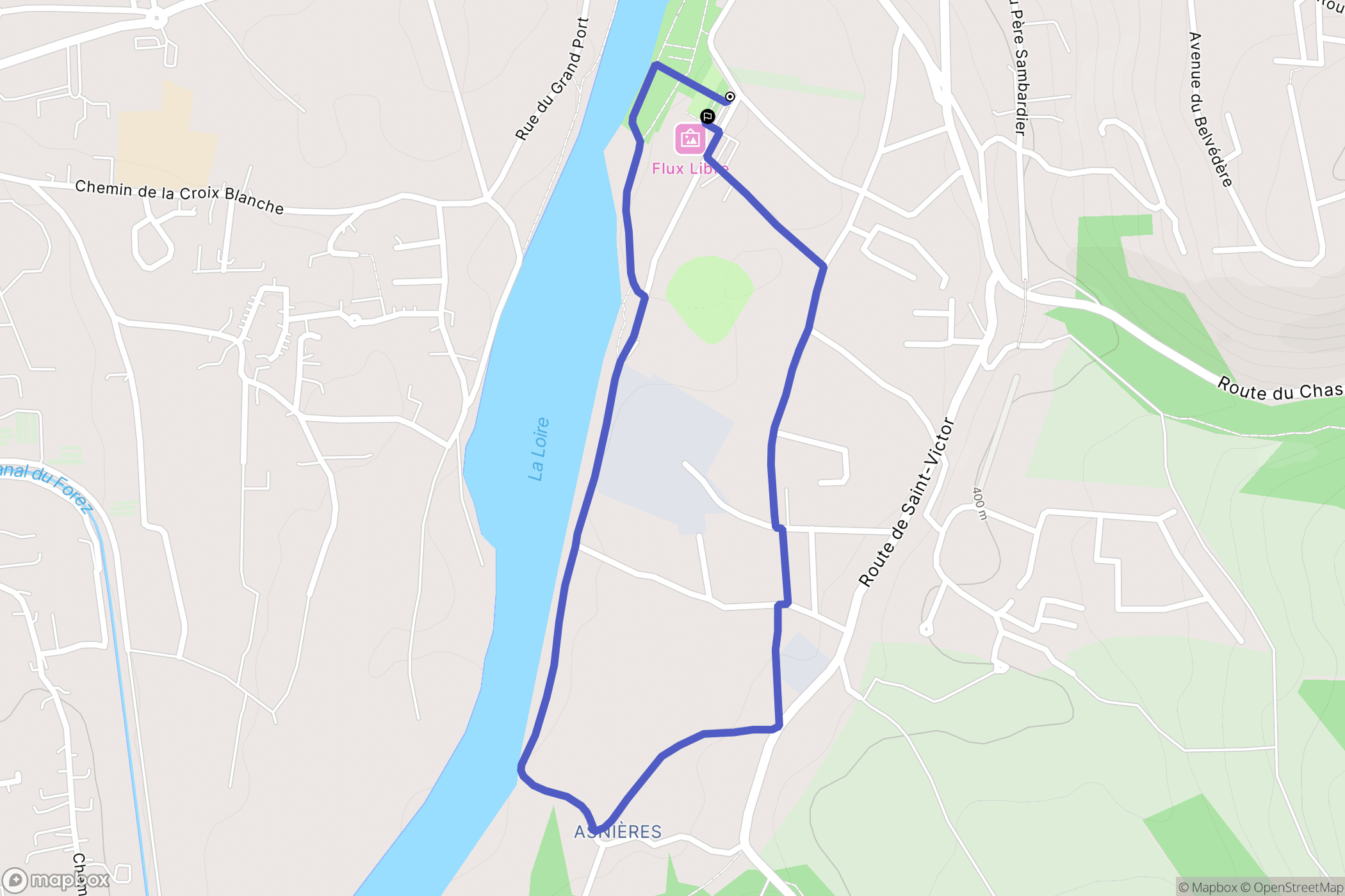 Saint-Just-Saint-Rambert : carte du parcours de randonnée - France