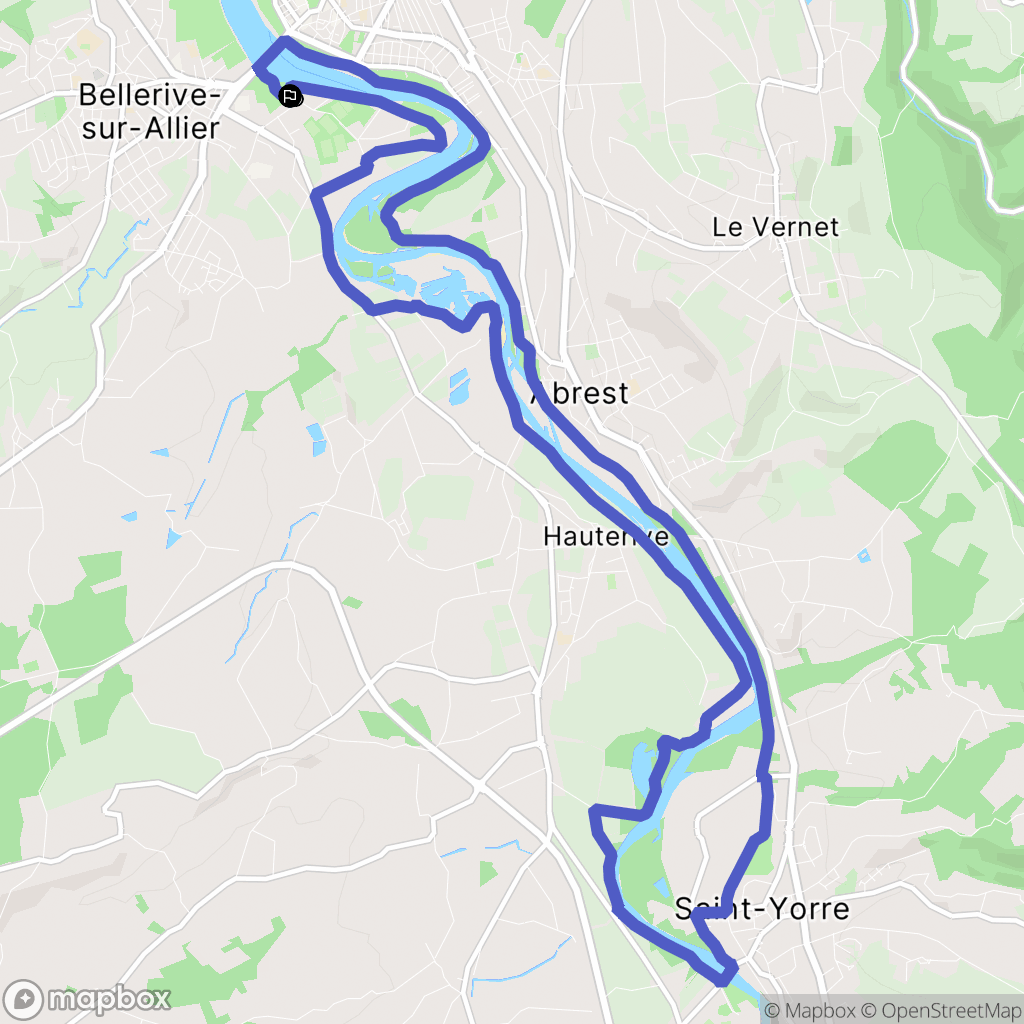 Bellerive-sur-Allier : carte du parcours de randonnée - France