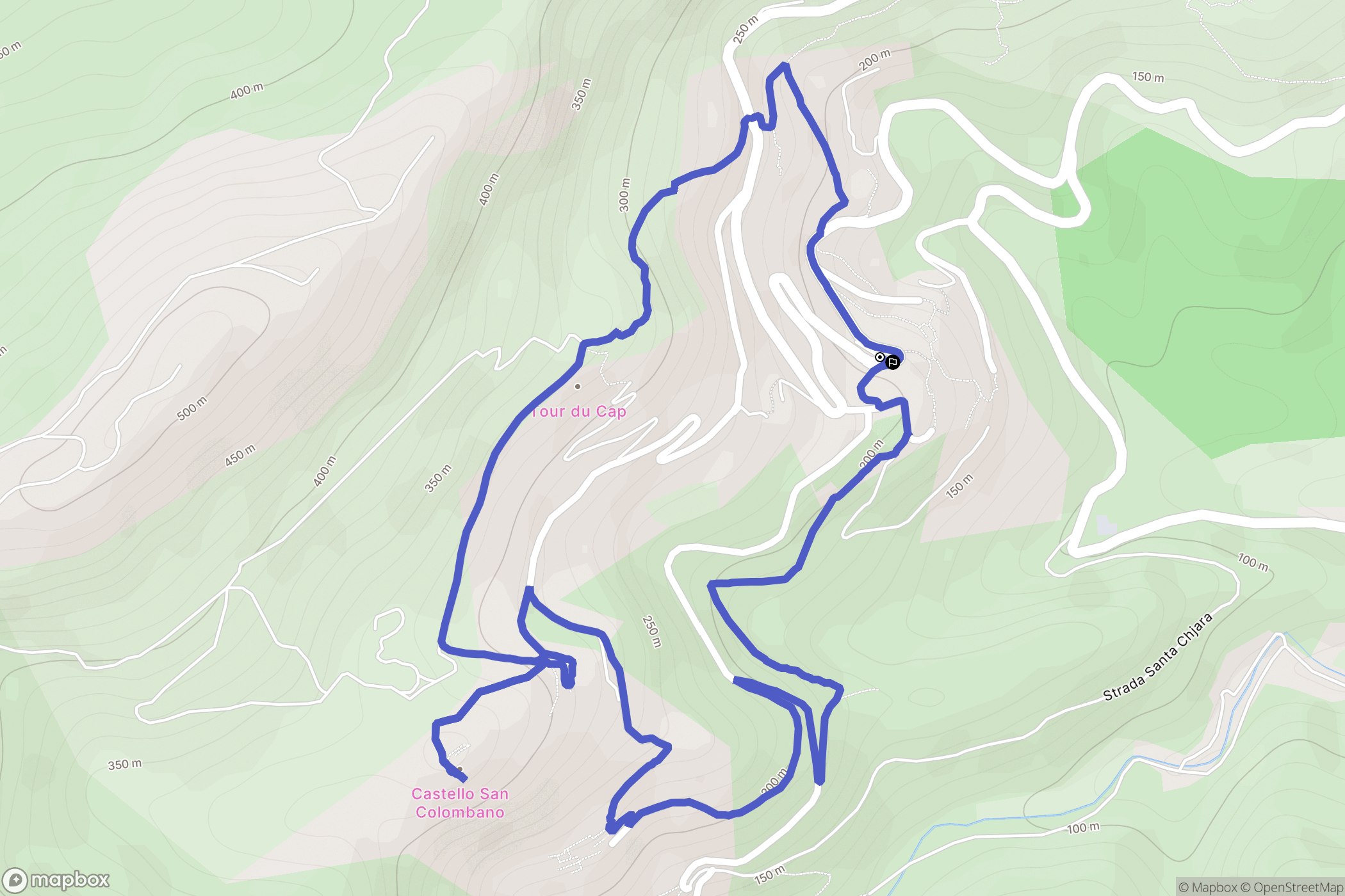 Rogliano : carte du parcours de randonnée - France