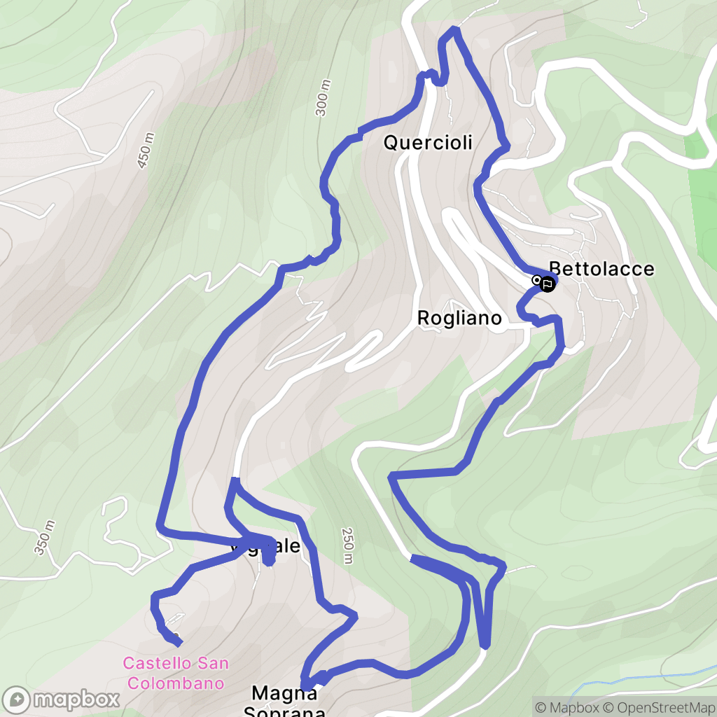Rogliano : carte du parcours de randonnée - France