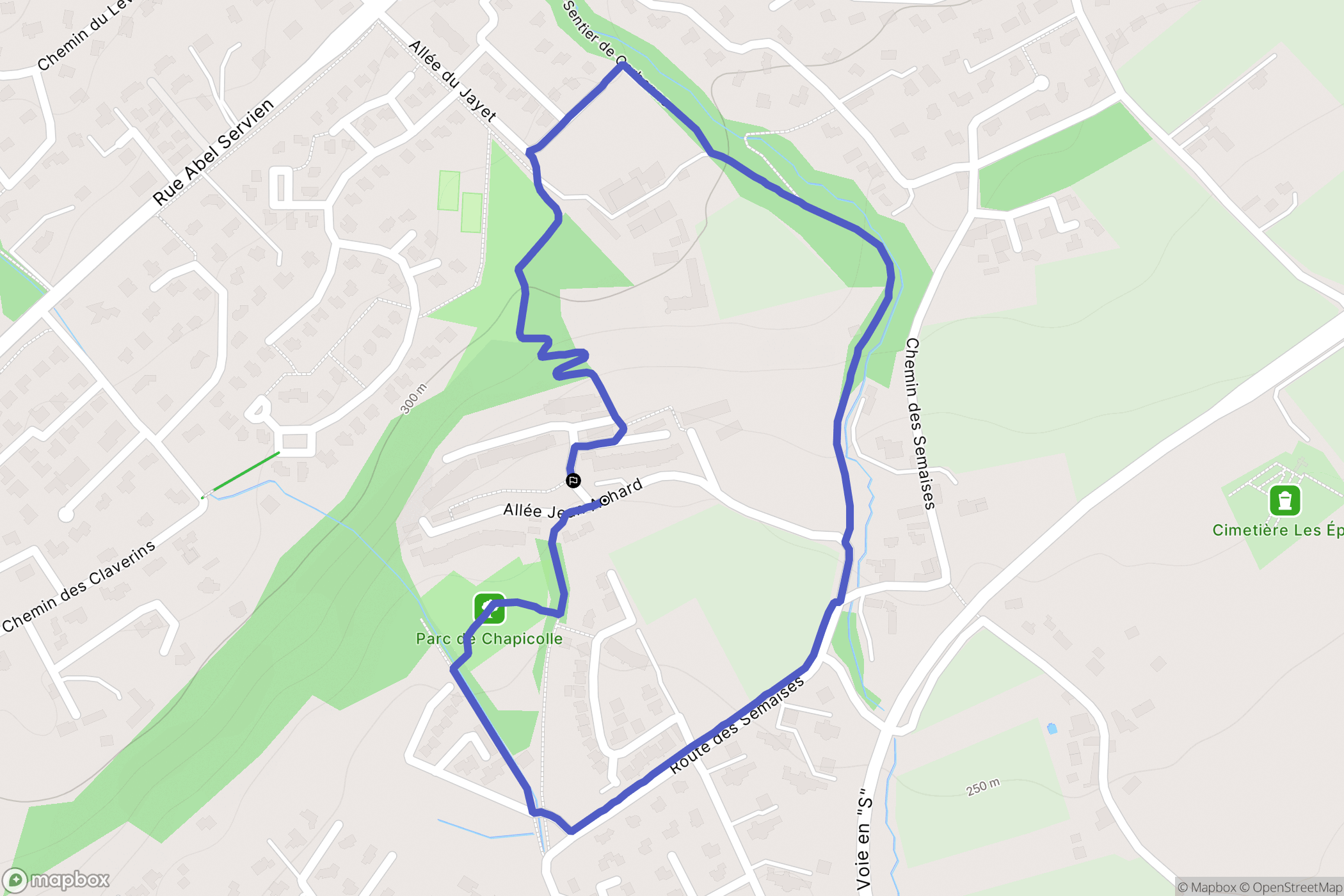 Montbonnot-Saint-Martin : carte du parcours de randonnée - France