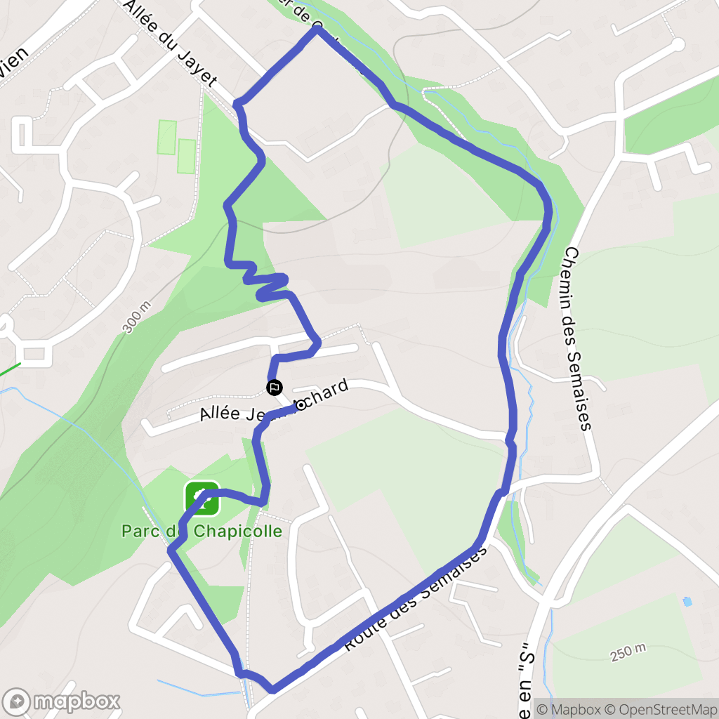Montbonnot-Saint-Martin : carte du parcours de randonnée - France