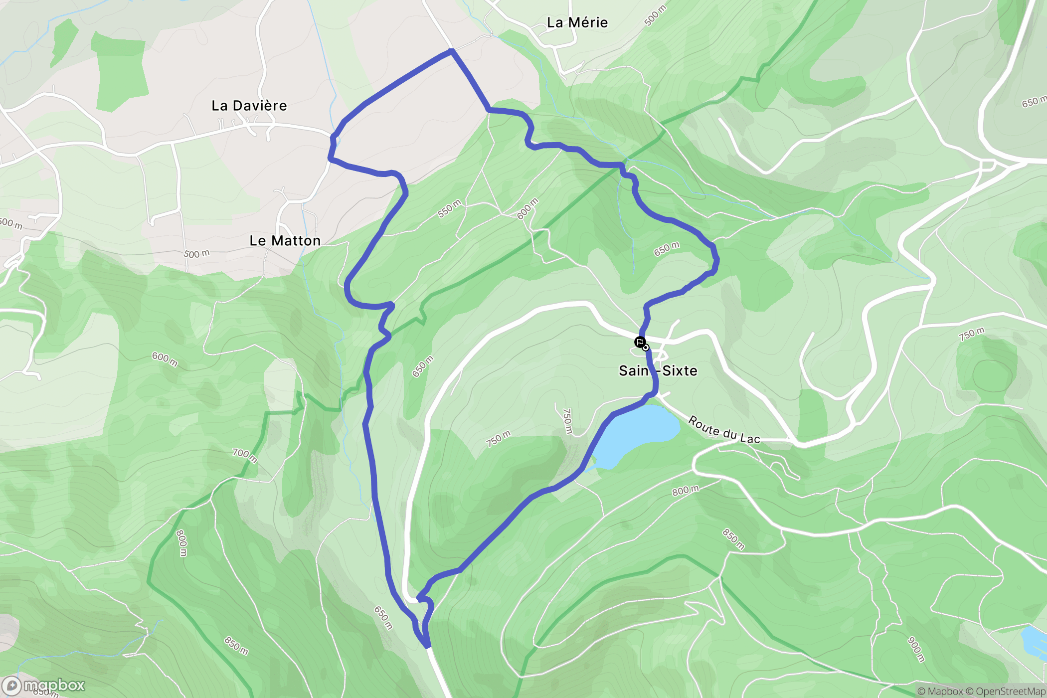 Merlas : carte du parcours de randonnée - France