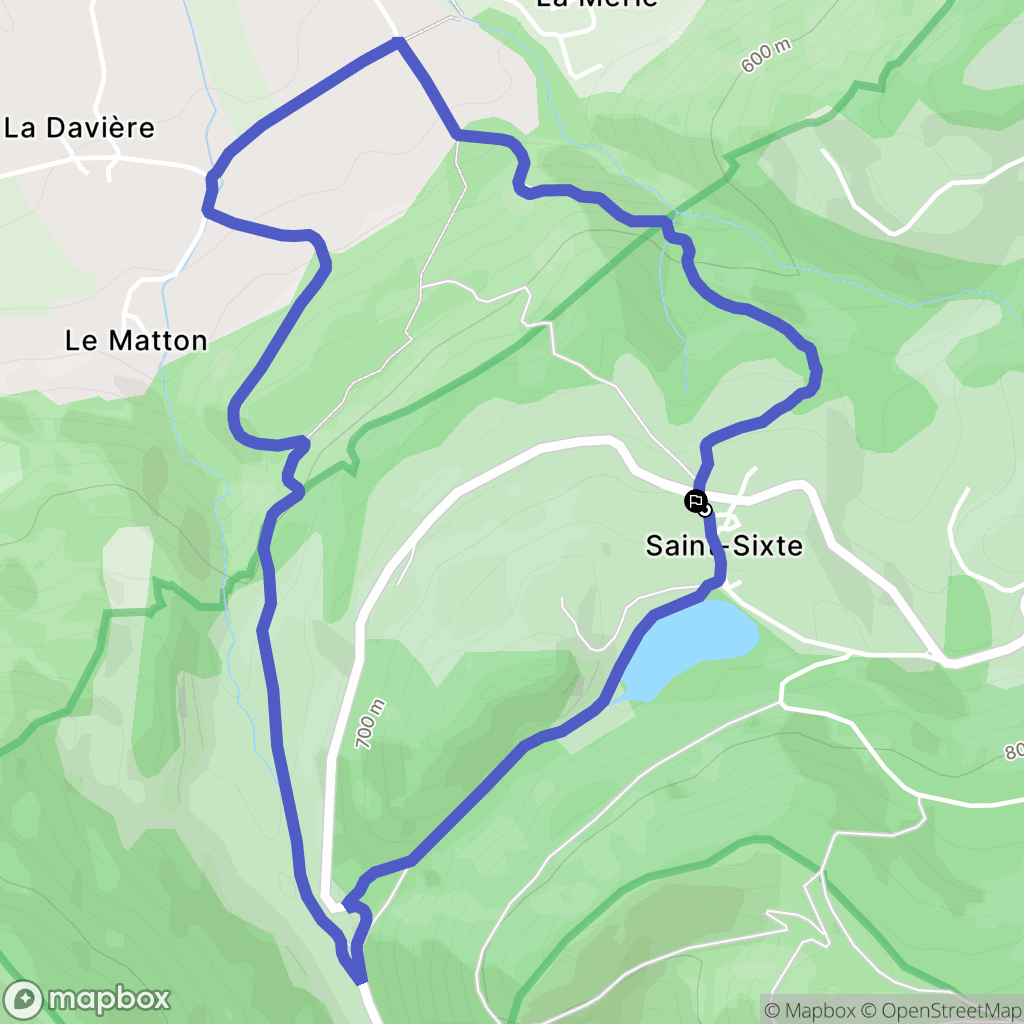 Merlas : carte du parcours de randonnée - France