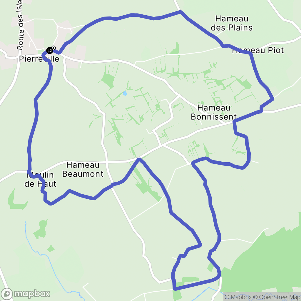 Pierreville : carte du parcours de randonnée - France