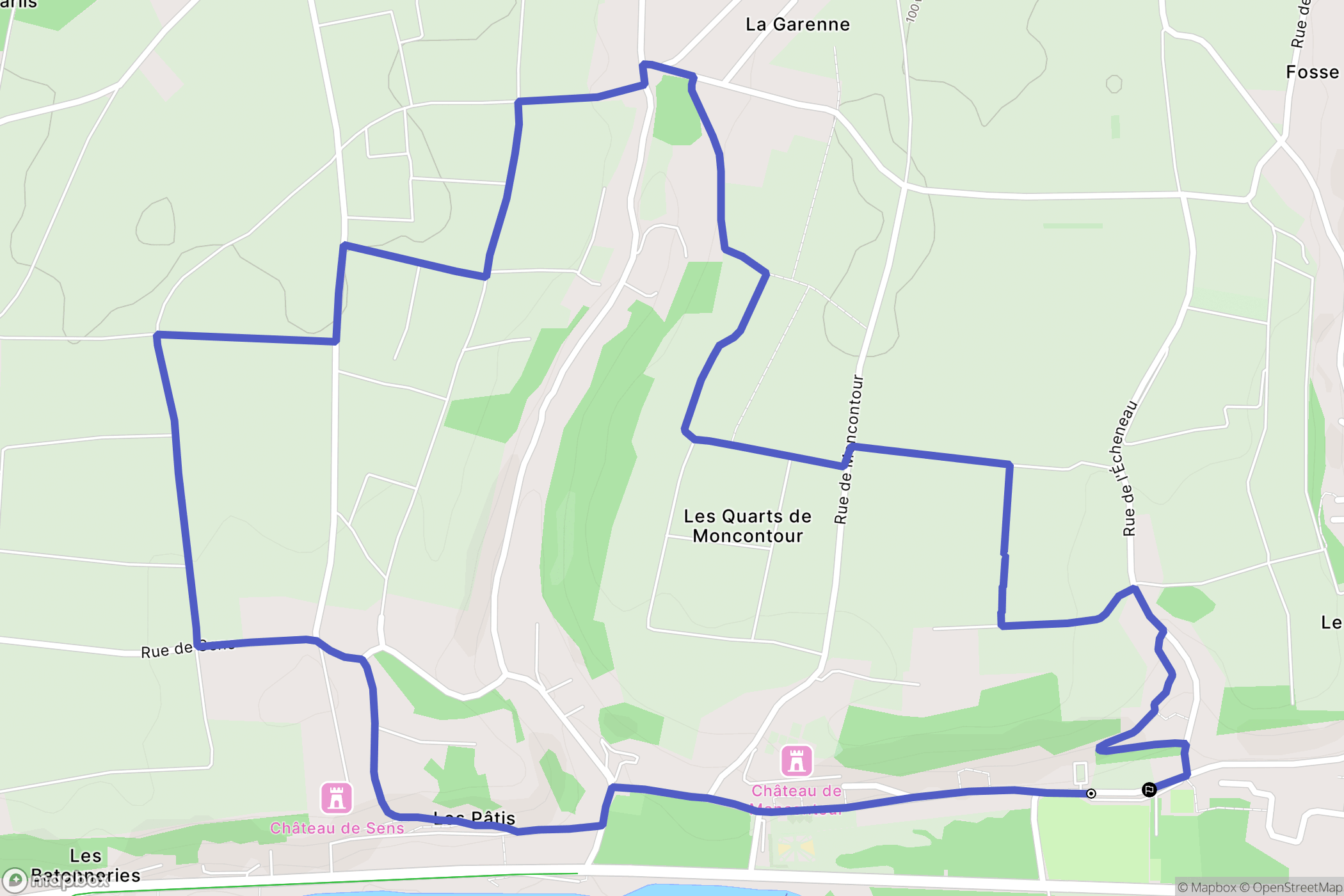 Vouvray : carte du parcours de randonnée - France