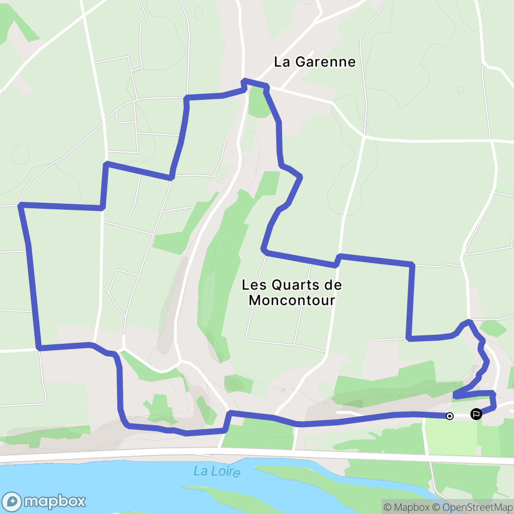 Vouvray : carte du parcours de randonnée - France