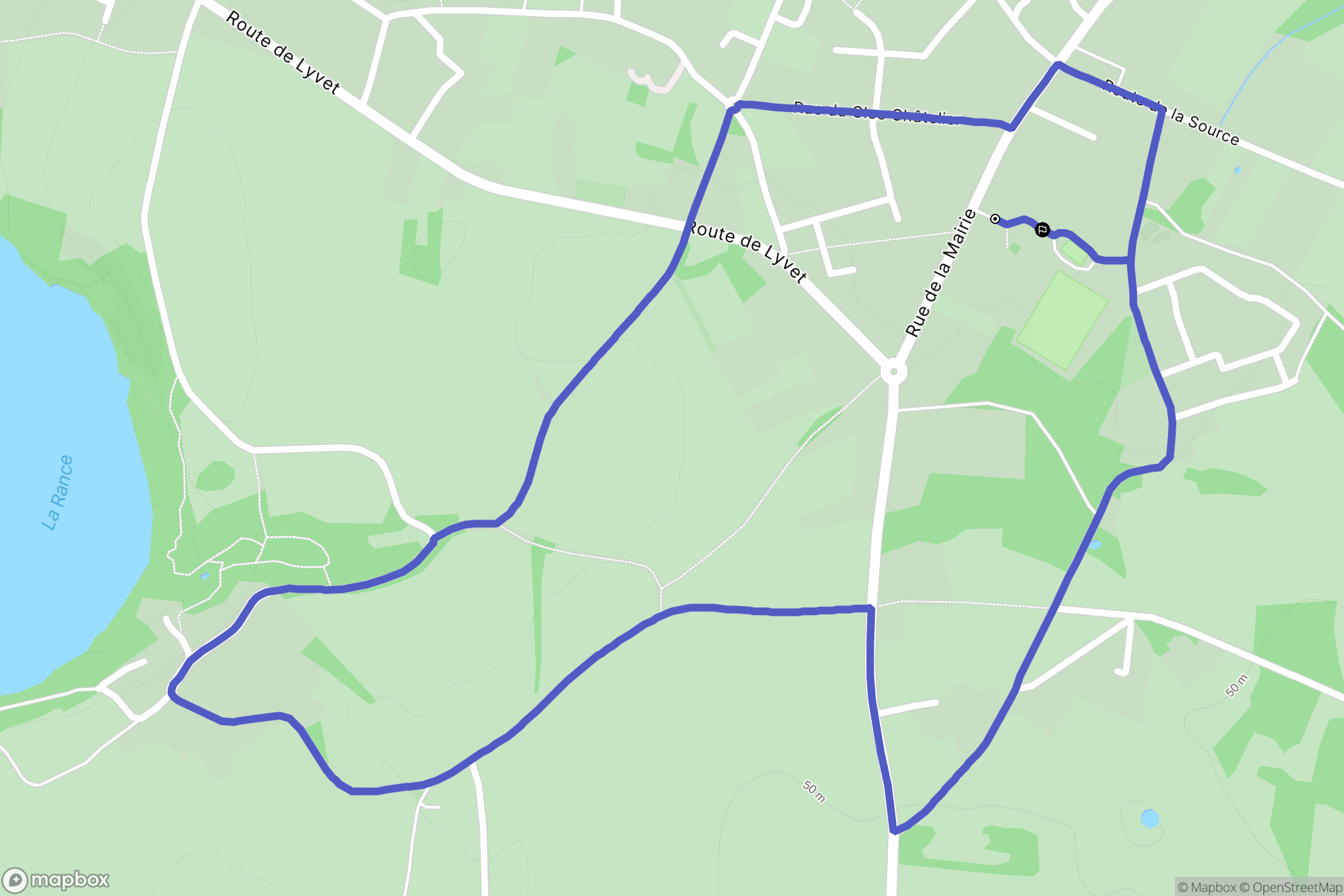 La Vicomté-sur-Rance : carte du parcours de randonnée - France